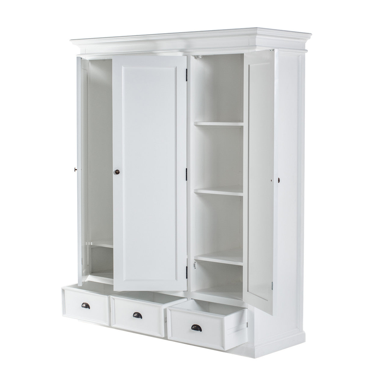 Modern Farmhouse Wardrobe with 3 Doors 62"