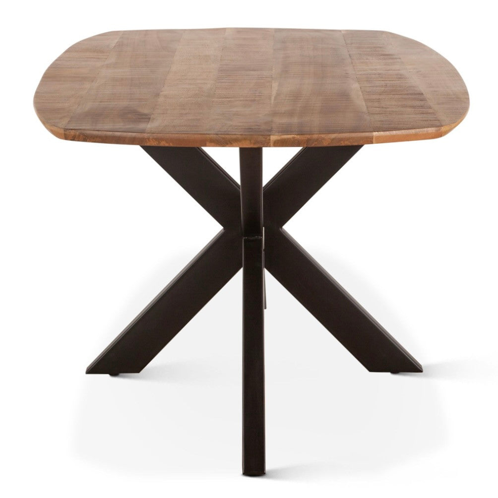 Rapallo Mango Wood and Iron Dining Table Natural 82"