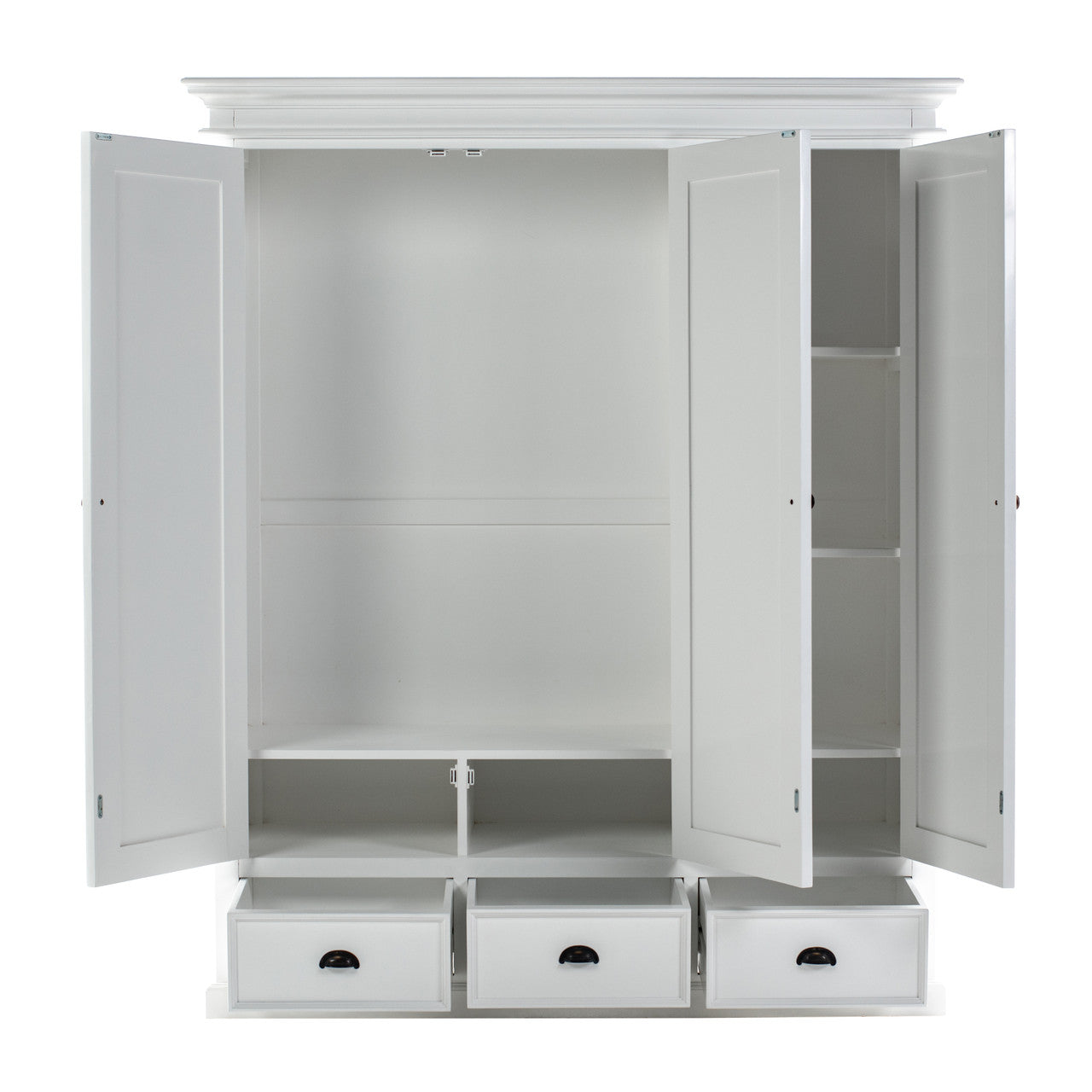 Modern Farmhouse Wardrobe with 3 Doors 62"
