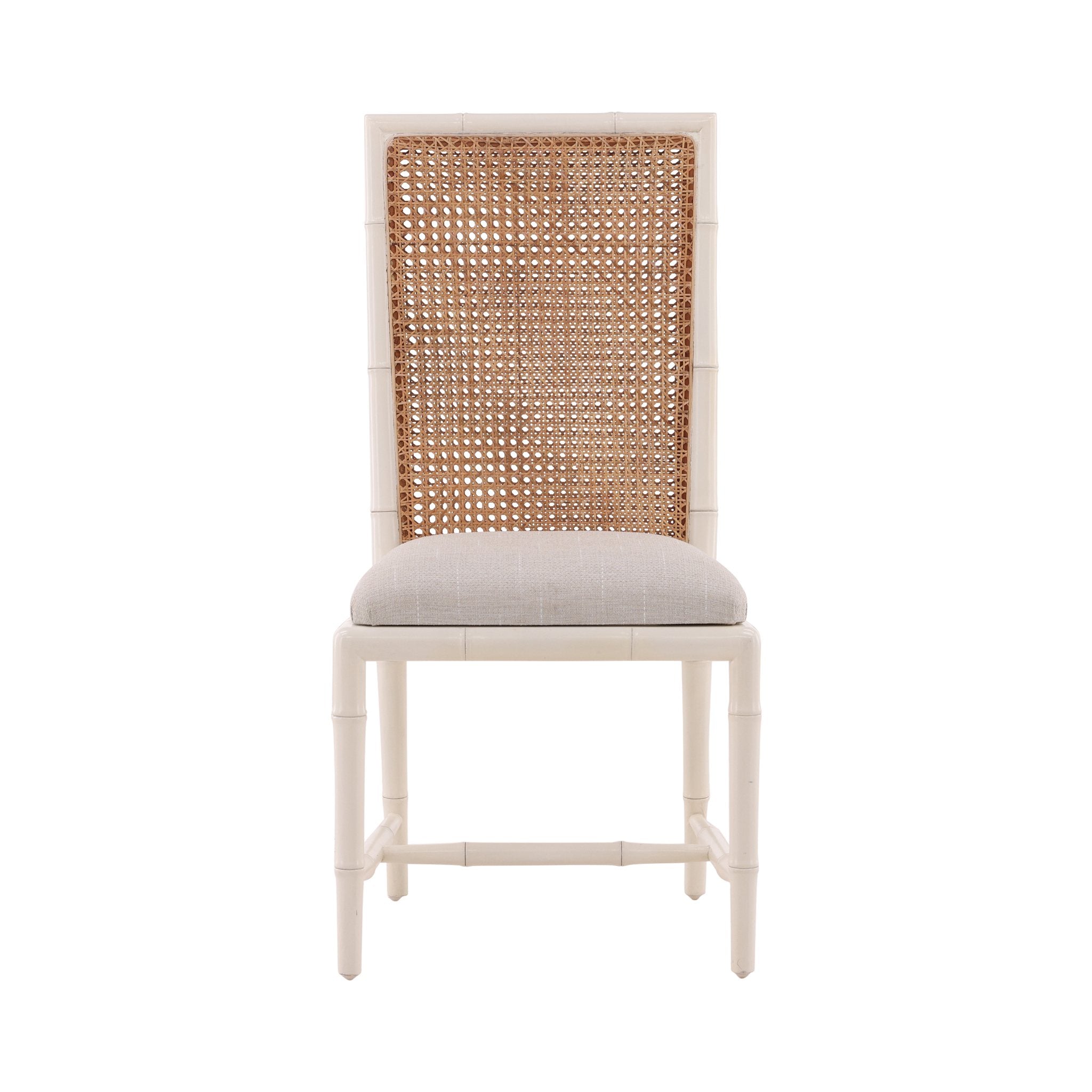 Coastal Modern Woven Cane Back Side Chair detail view by Furniture Classics at ZIN Home