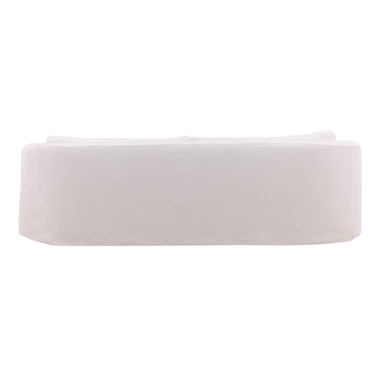 Violeta White Linen Slipcovered Curved Back Sofa 99"