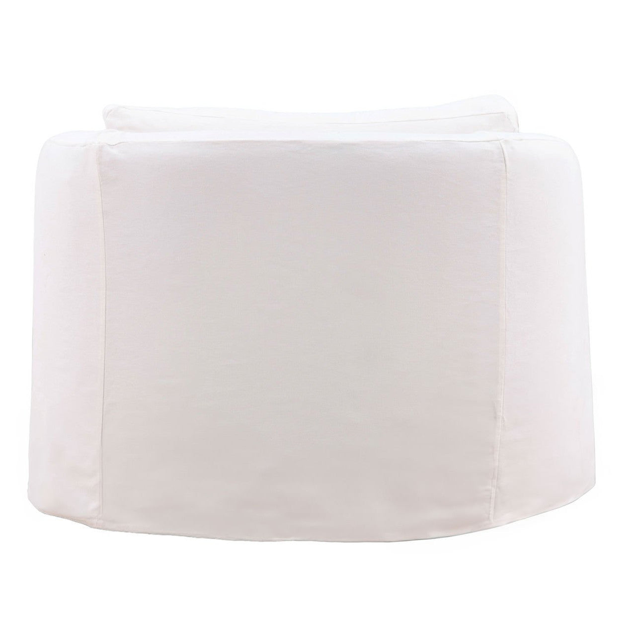 Violeta White Linen Slipcovered Curved Back Chair 40"