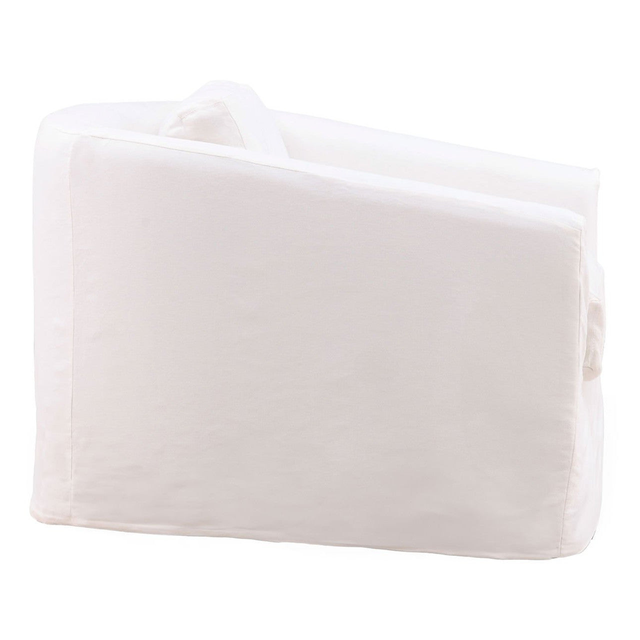 Violeta White Linen Slipcovered Curved Back Chair 40"