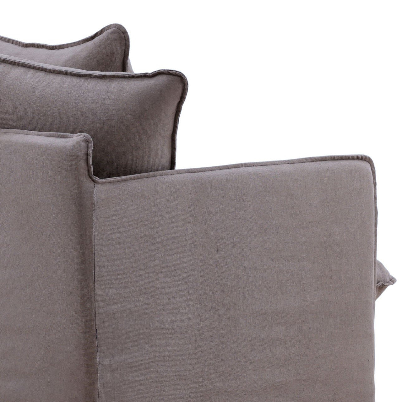 Coastal Gray Linen Upholstered Slipcovered Chair 41"