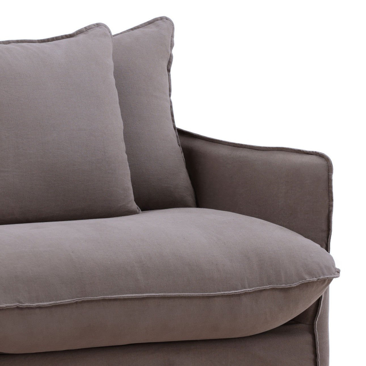 Coastal Gray Linen Upholstered Slipcovered Chair 41"