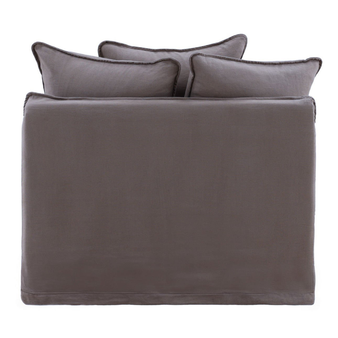 Coastal Gray Linen Upholstered Slipcovered Chair 41"