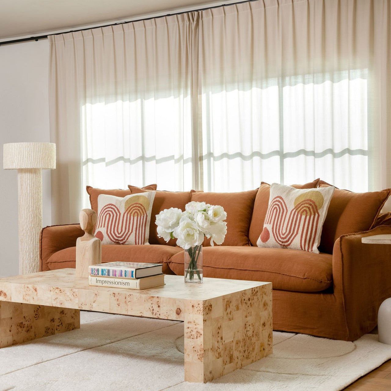 Cloud Sienna Linen Upholstered Slipcovered Sofa 96"