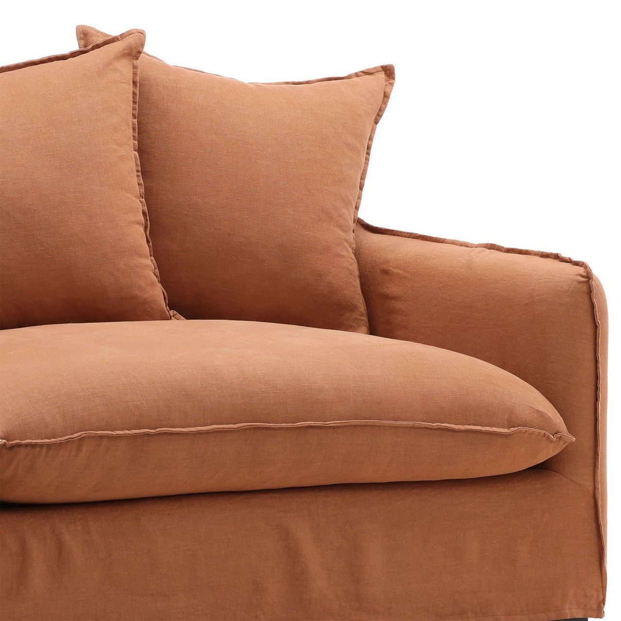 Cloud Sienna Linen Upholstered Slipcovered Sofa 96"