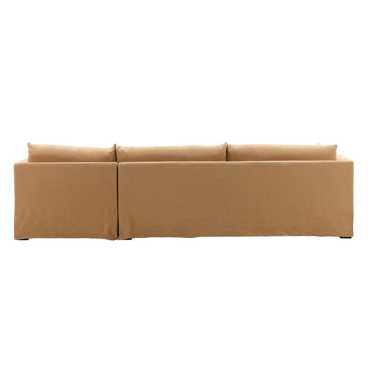 Lounge Wheat Linen Slipcovered 2-Piece Sectional Sofa 123"-RAF