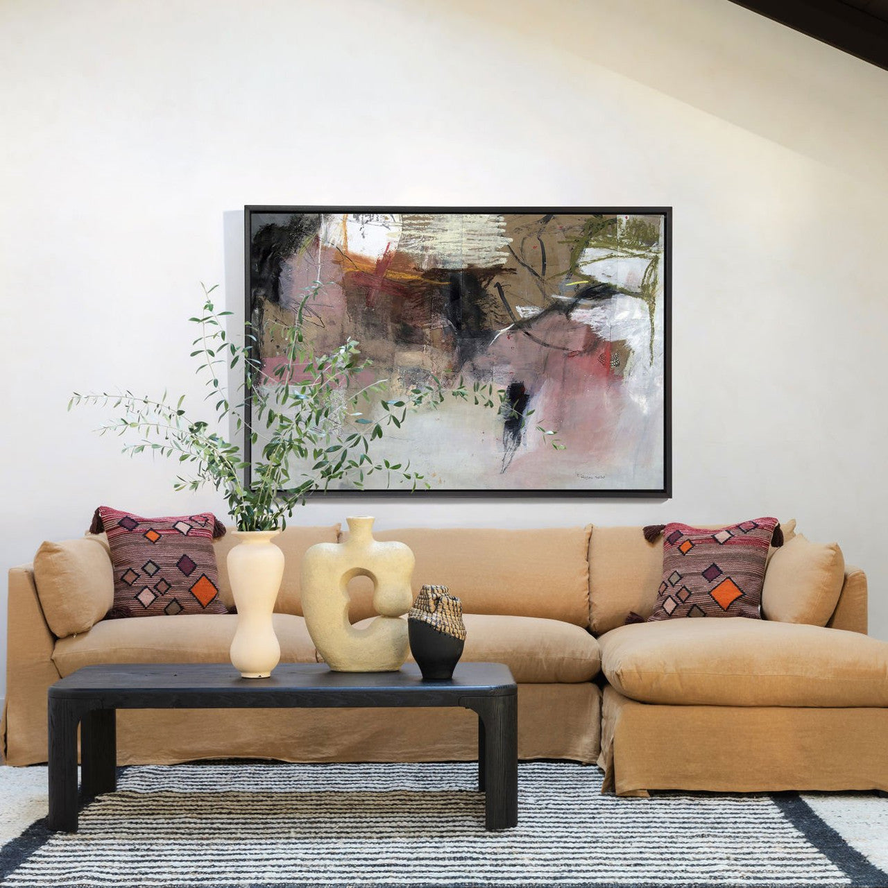 Lounge Wheat Linen Slipcovered 2-Piece Sectional Sofa 123"-RAF