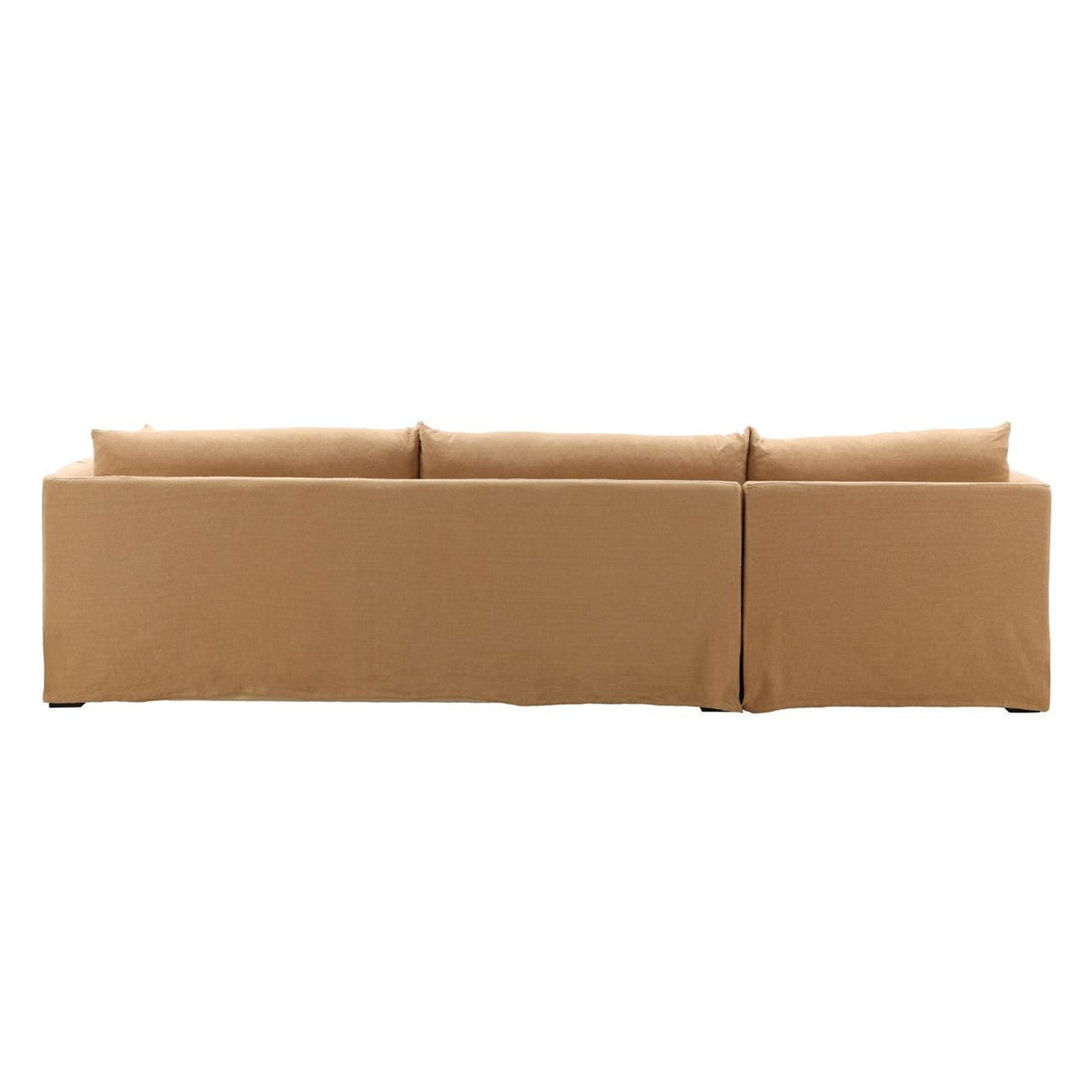Lounge Wheat Linen Slipcovered 2-Piece Sectional Sofa 123"-LAF