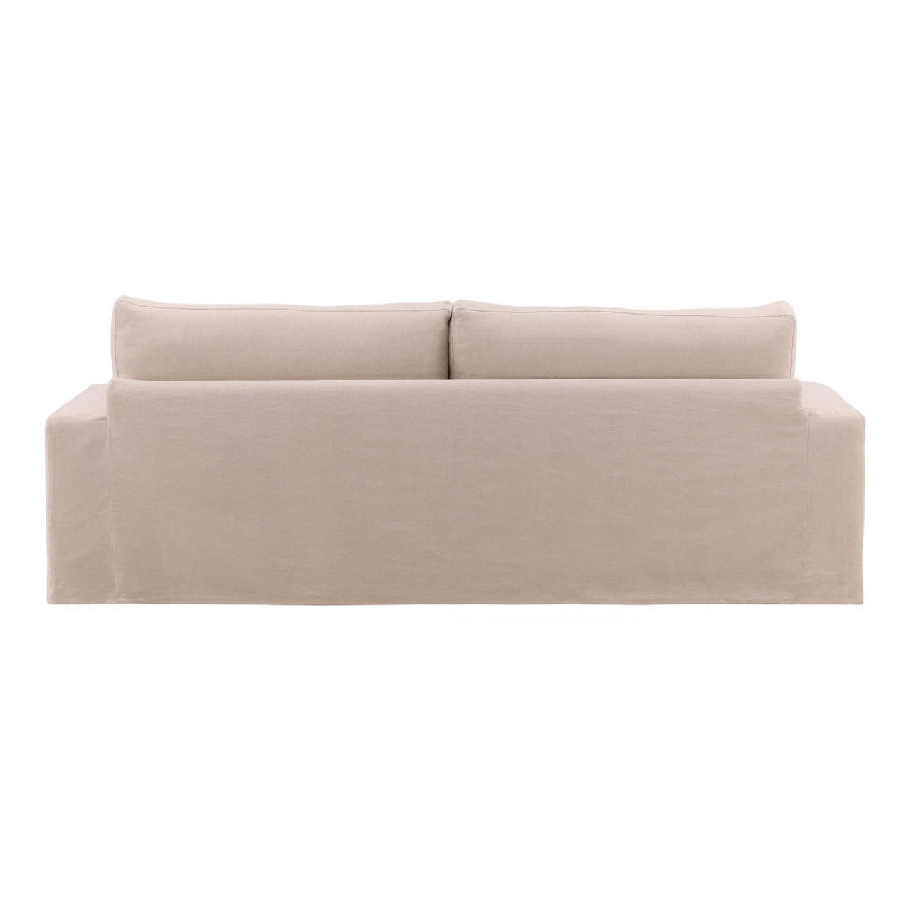 Modern Natural Linen Slipcovered Track Arm Sofa 93"