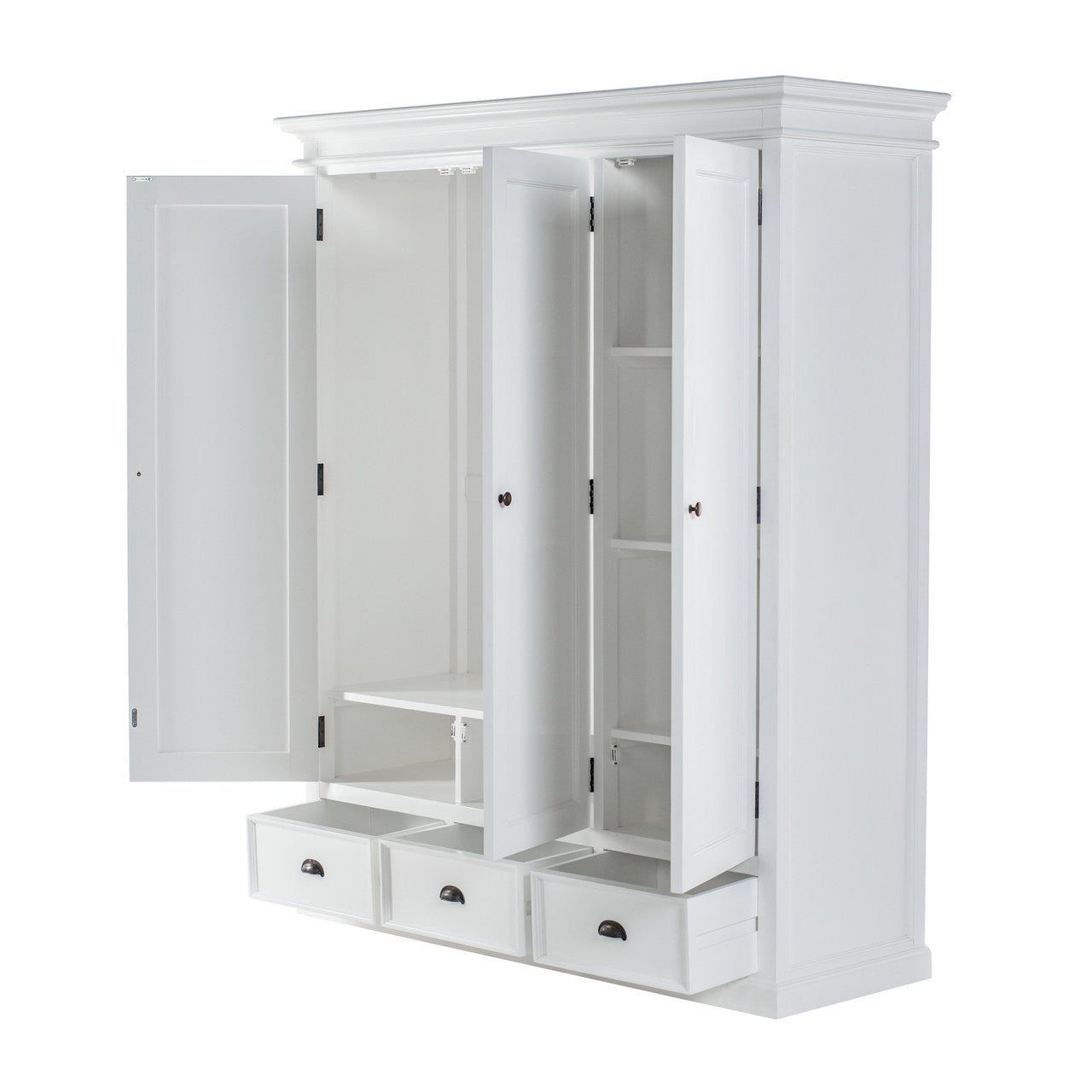 Modern Farmhouse Wardrobe with 3 Doors 62"