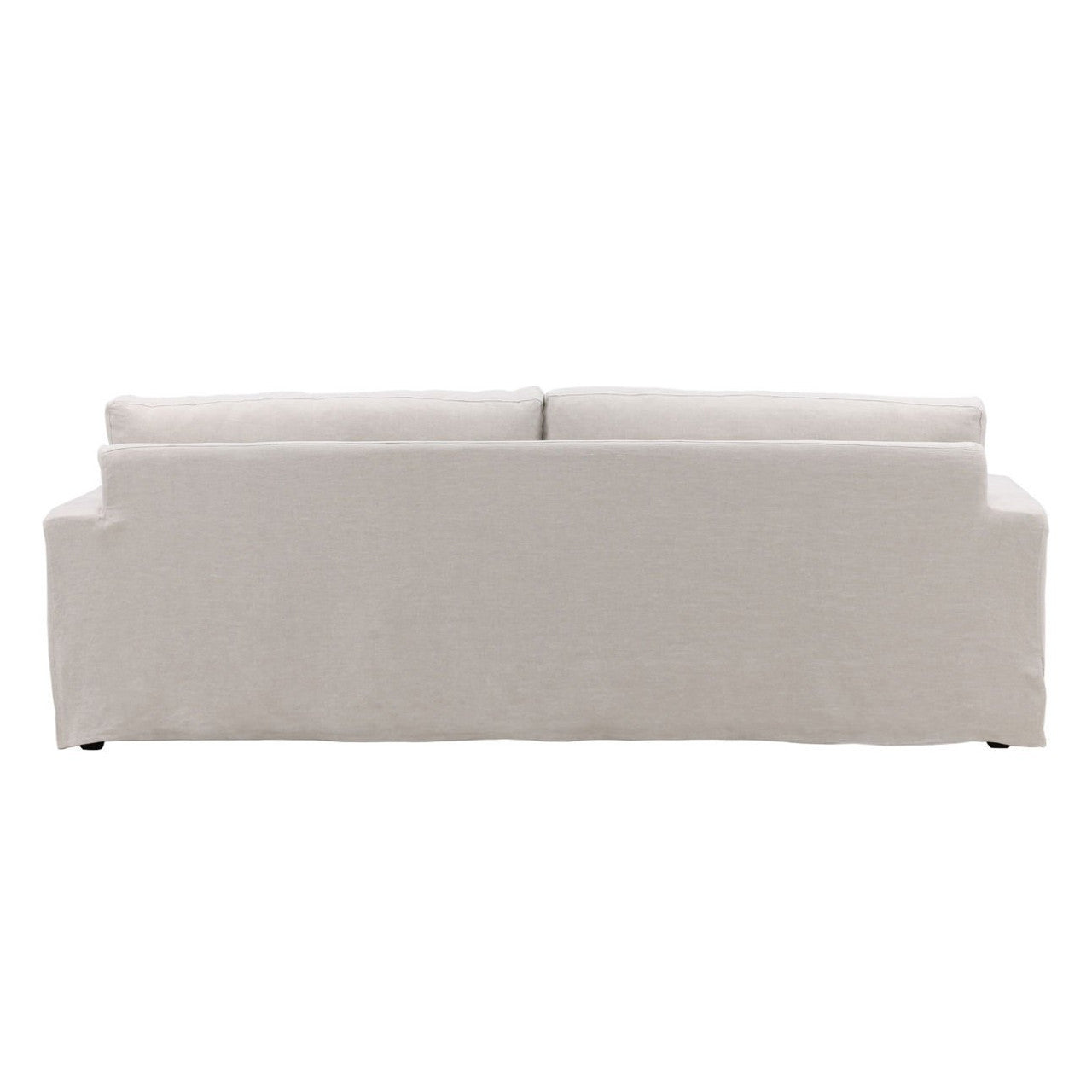Luna Natural Linen Upholstered Slipcovered Track Arm Sofa 92"