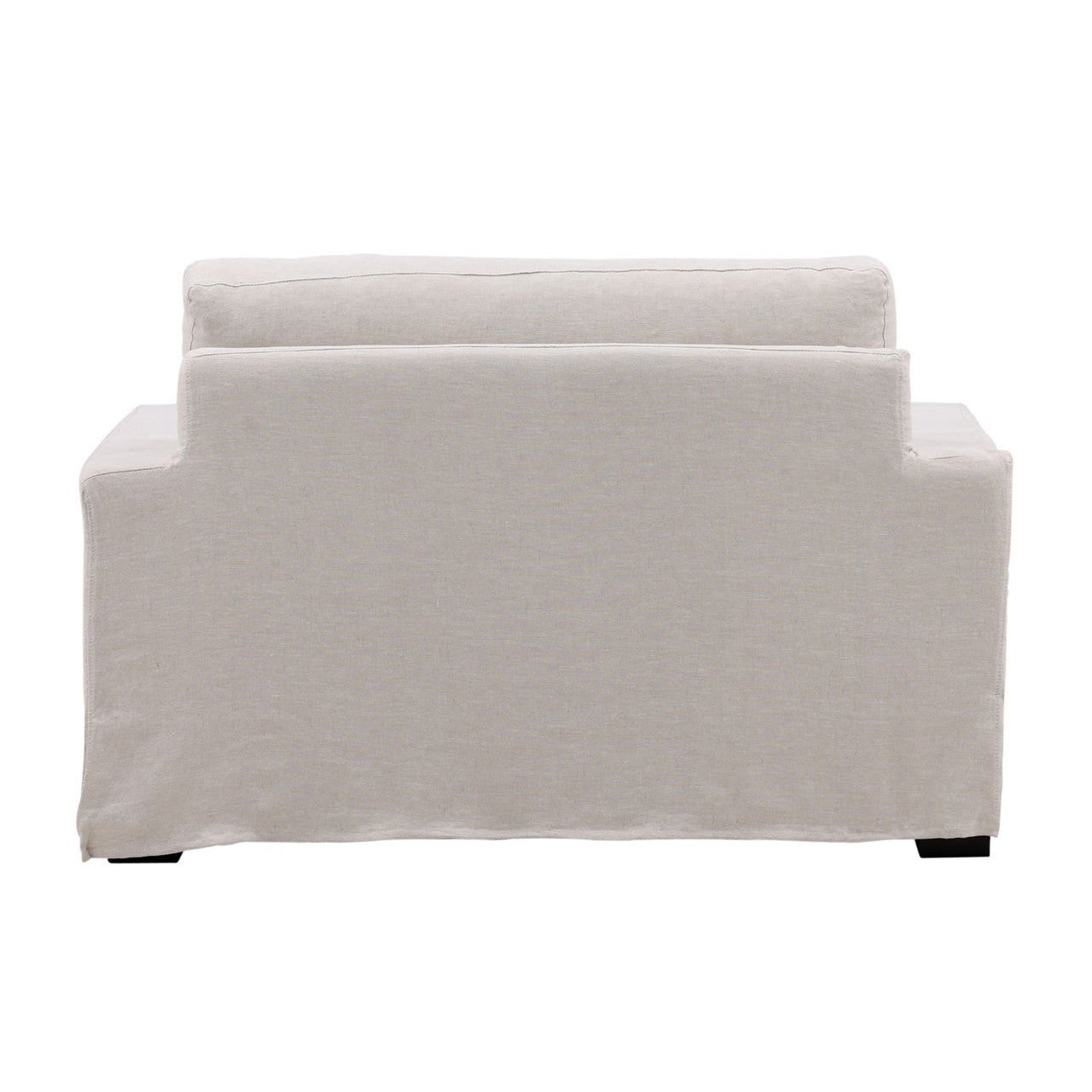 Luna Natural Linen Slipcovered Track Arm Chair and Half 49"