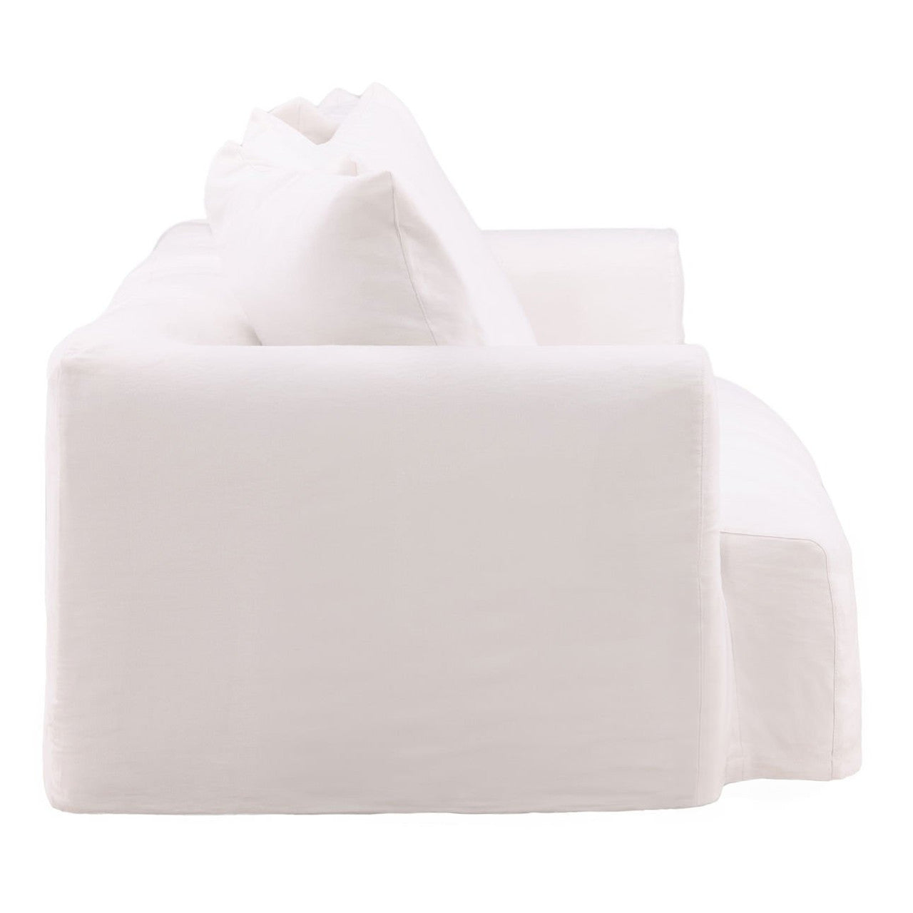 Lawndale White Linen Upholstered Slipcovered Sofa 95"