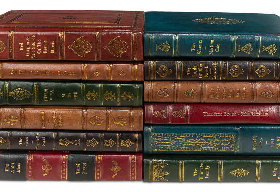 Rebound Leather Books, Assorted, Set/12 by Sarreid Ltd - view 8