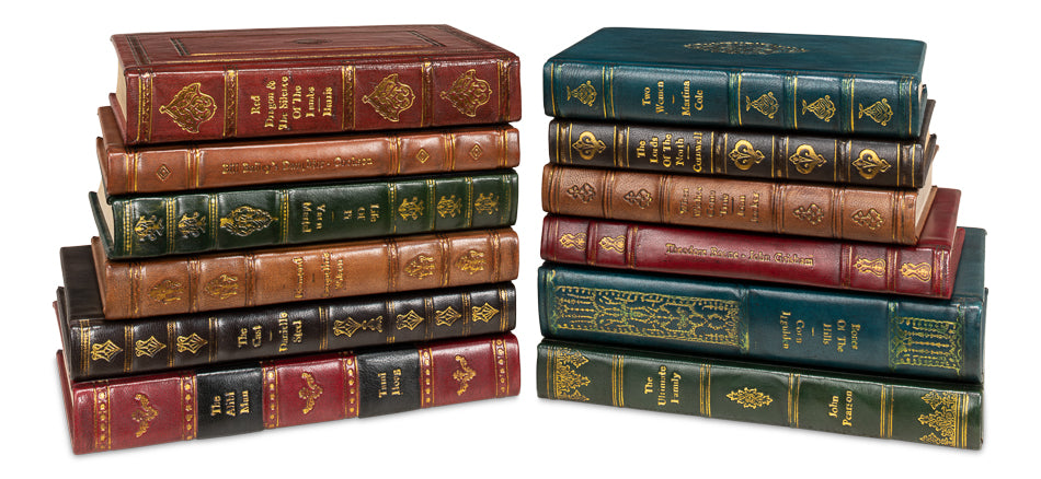 Rebound Leather Books, Assorted, Set/12 by Sarreid Ltd - view 10
