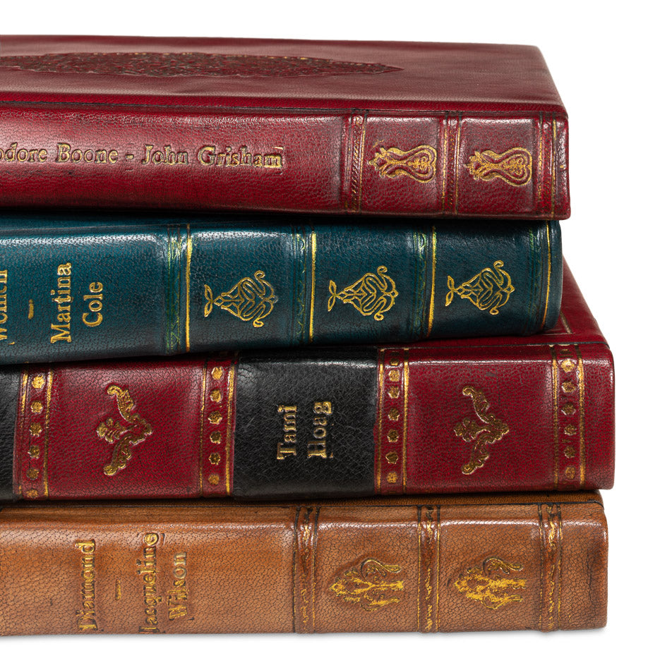 Rebound Leather Books, Assorted, Set/12 by Sarreid Ltd - view 11