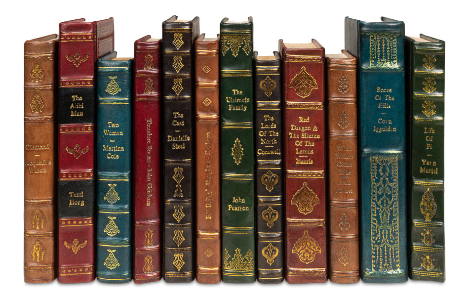 Rebound Leather Books, Assorted, Set/12 by Sarreid Ltd - view 2