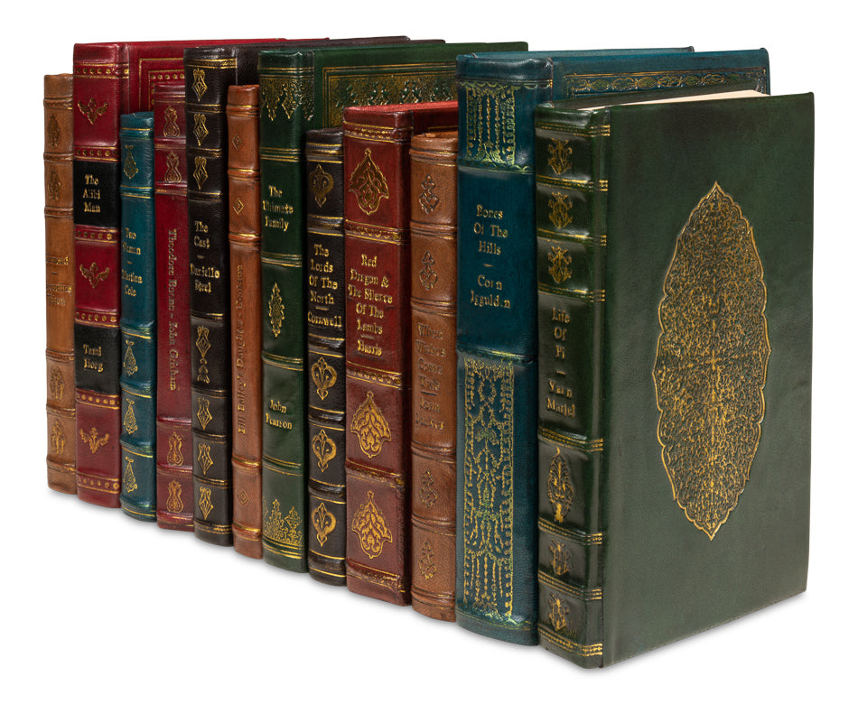 Rebound Leather Books, Assorted, Set/12 by Sarreid Ltd - view 3