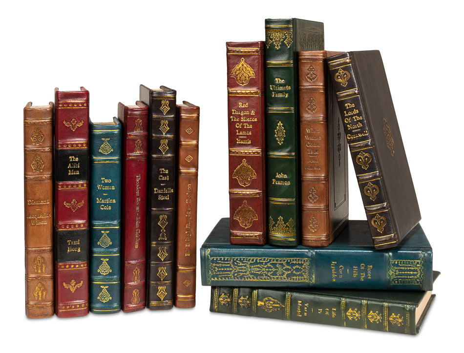 Rebound Leather Books, Assorted, Set/12 by Sarreid Ltd - view 5