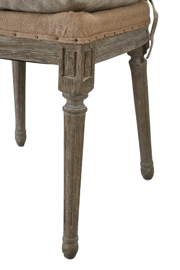 Bergere Linen & Burlap Flare Back Dining Side Chair