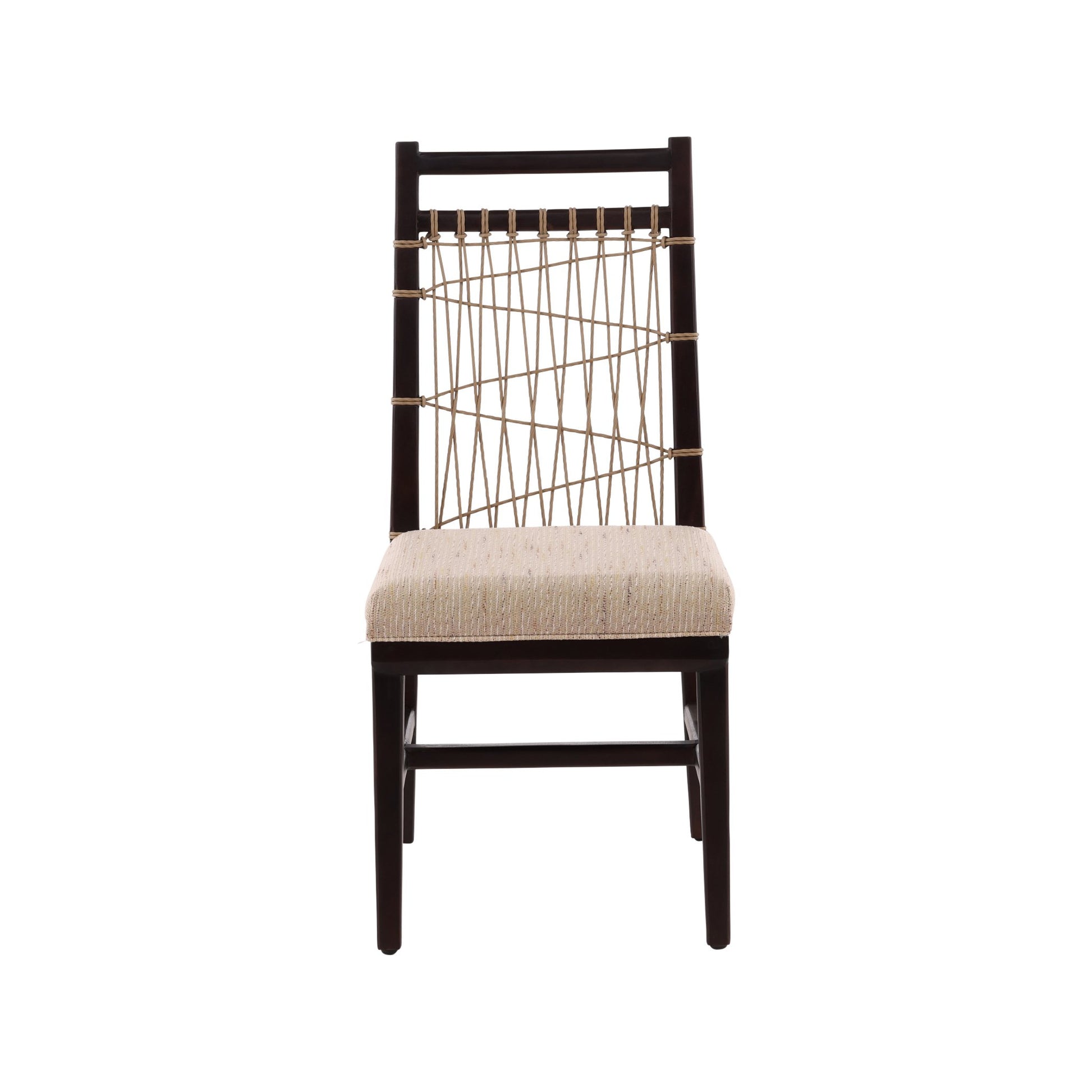Harbor Handwoven Rope Back String Side Chair detail view by Furniture Classics at ZIN Home