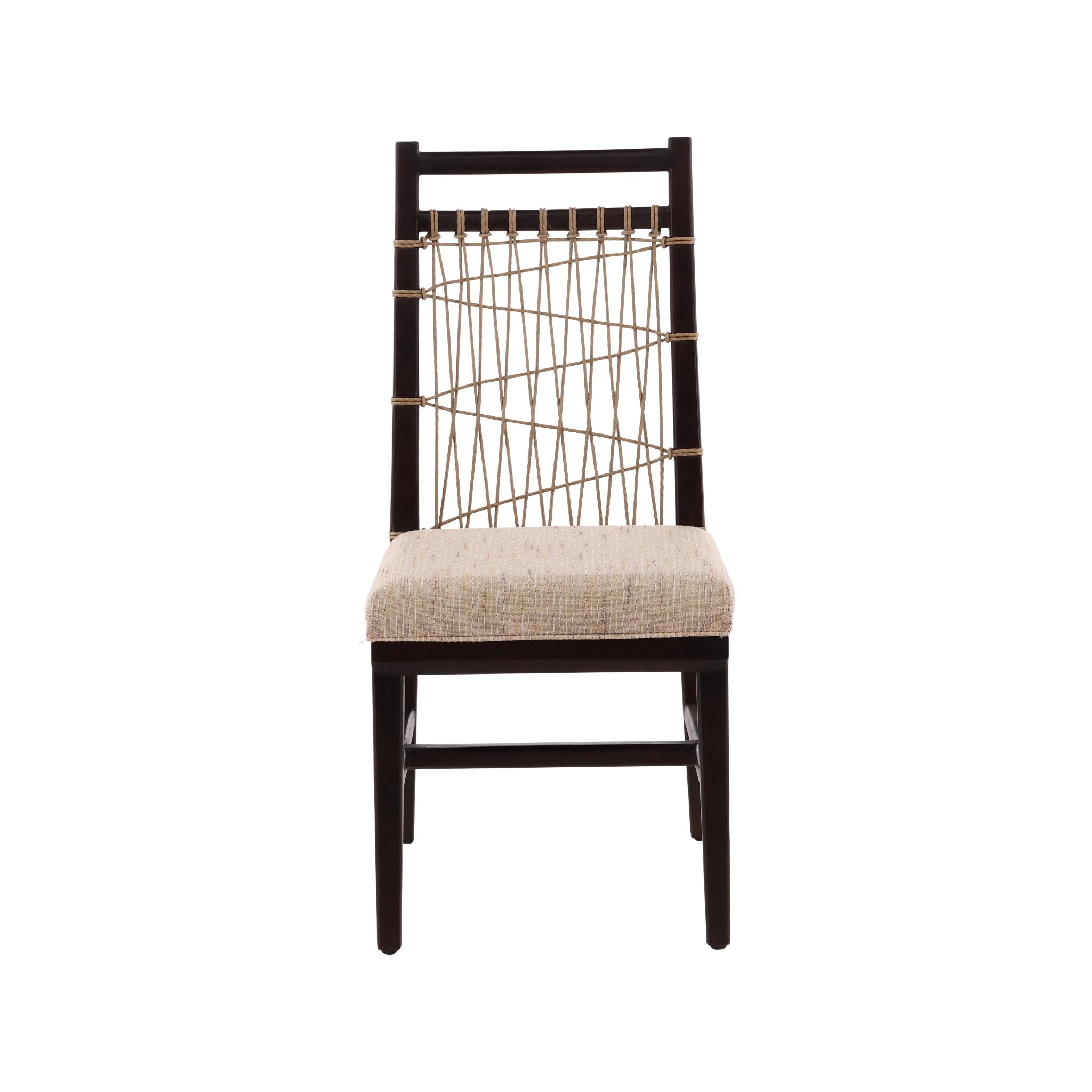 Harbor Handwoven Rope Back String Side Chair detail view by Furniture Classics at ZIN Home