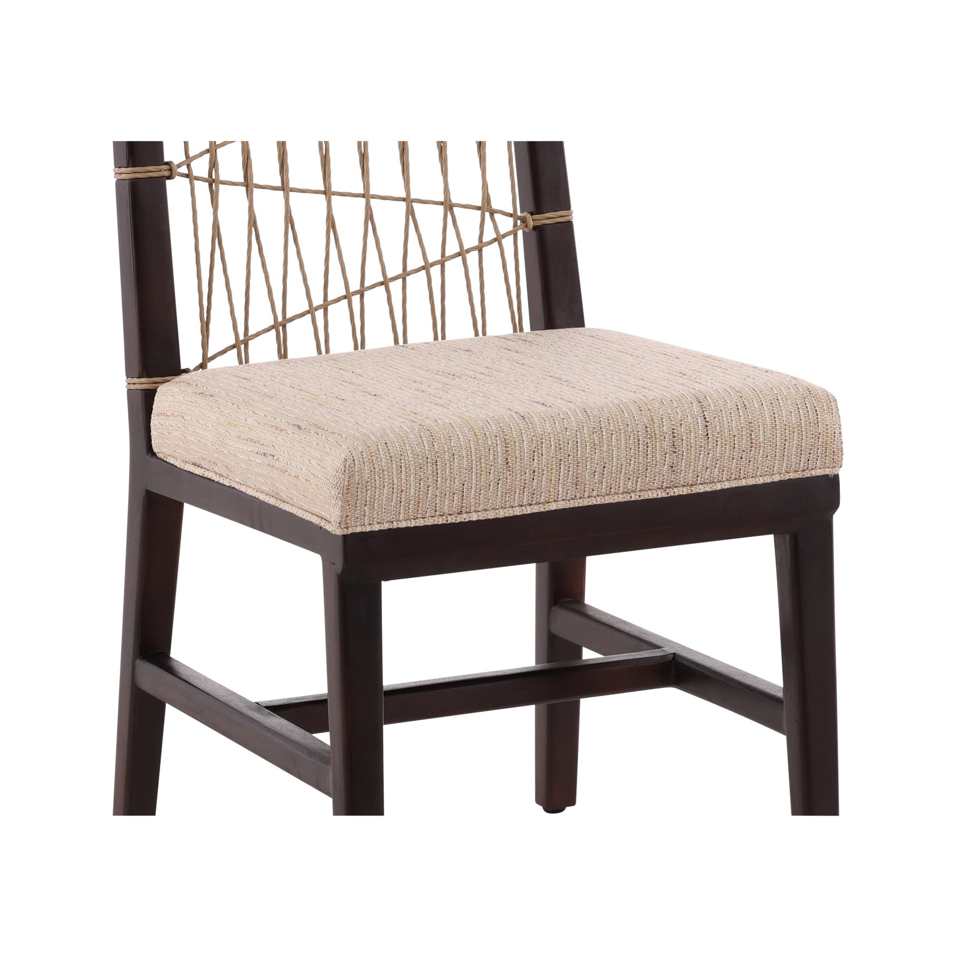 Harbor Handwoven Rope Back String Side Chair detail view by Furniture Classics at ZIN Home