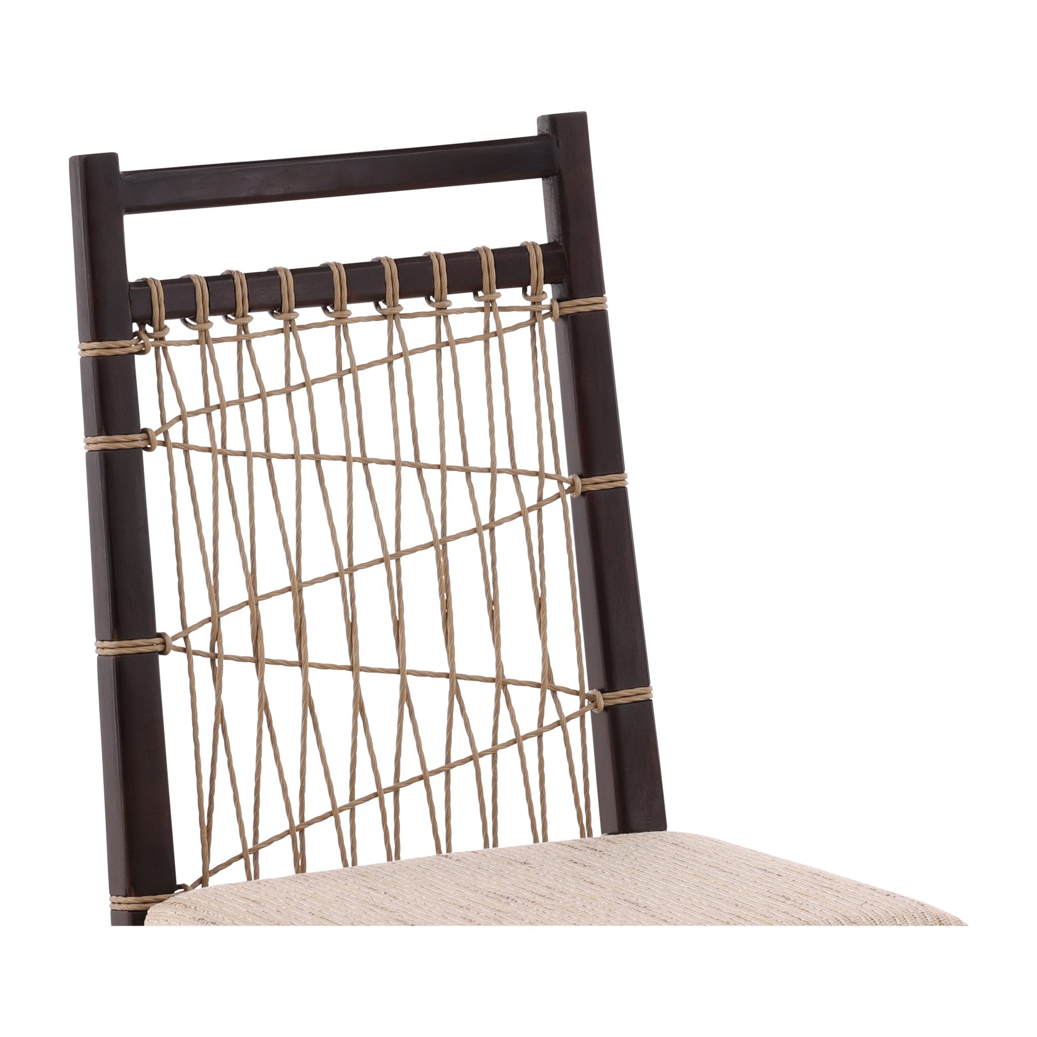 Harbor Handwoven Rope Back String Side Chair detail view by Furniture Classics at ZIN Home