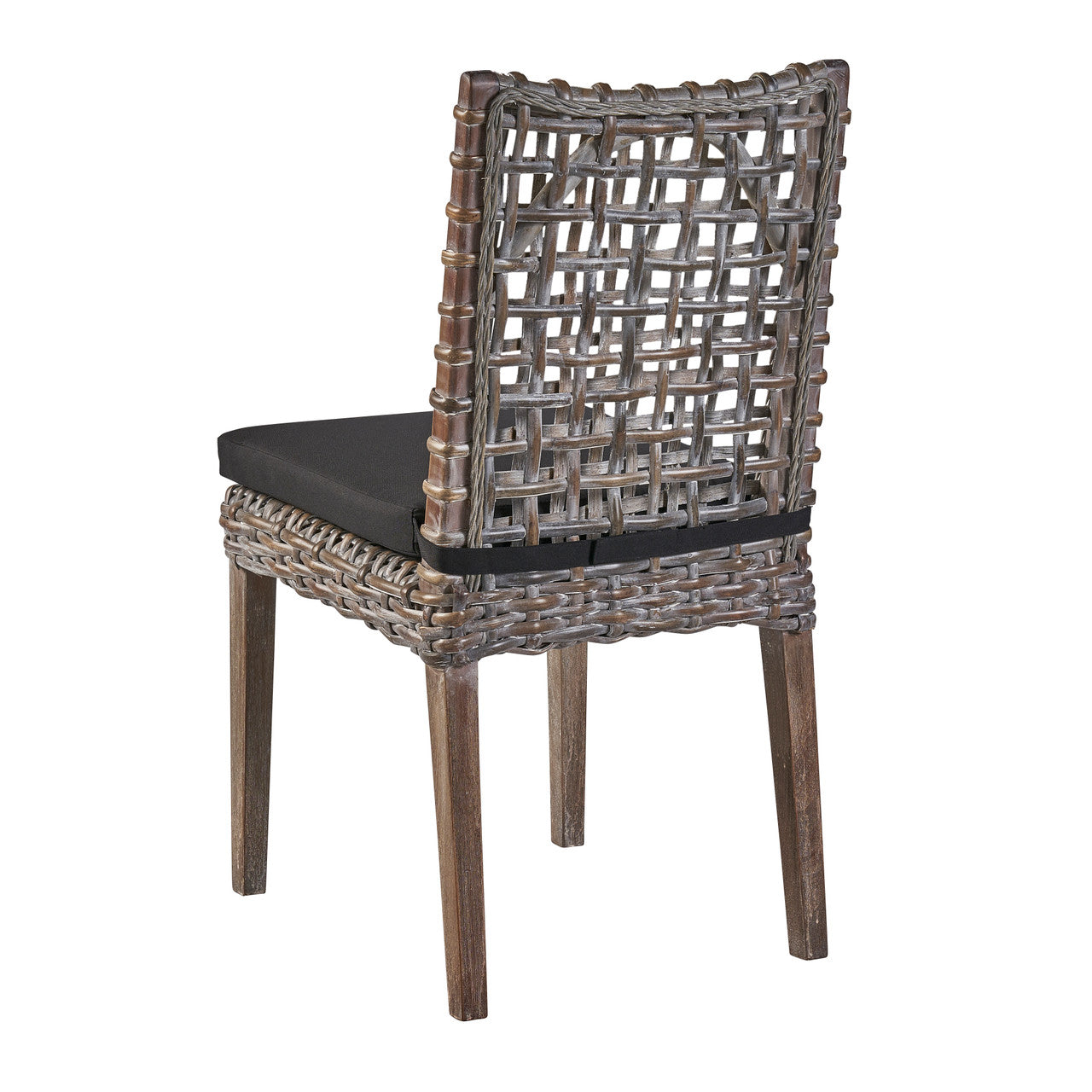 Exodis Solid Wood Woven Rattan Back Side Chair