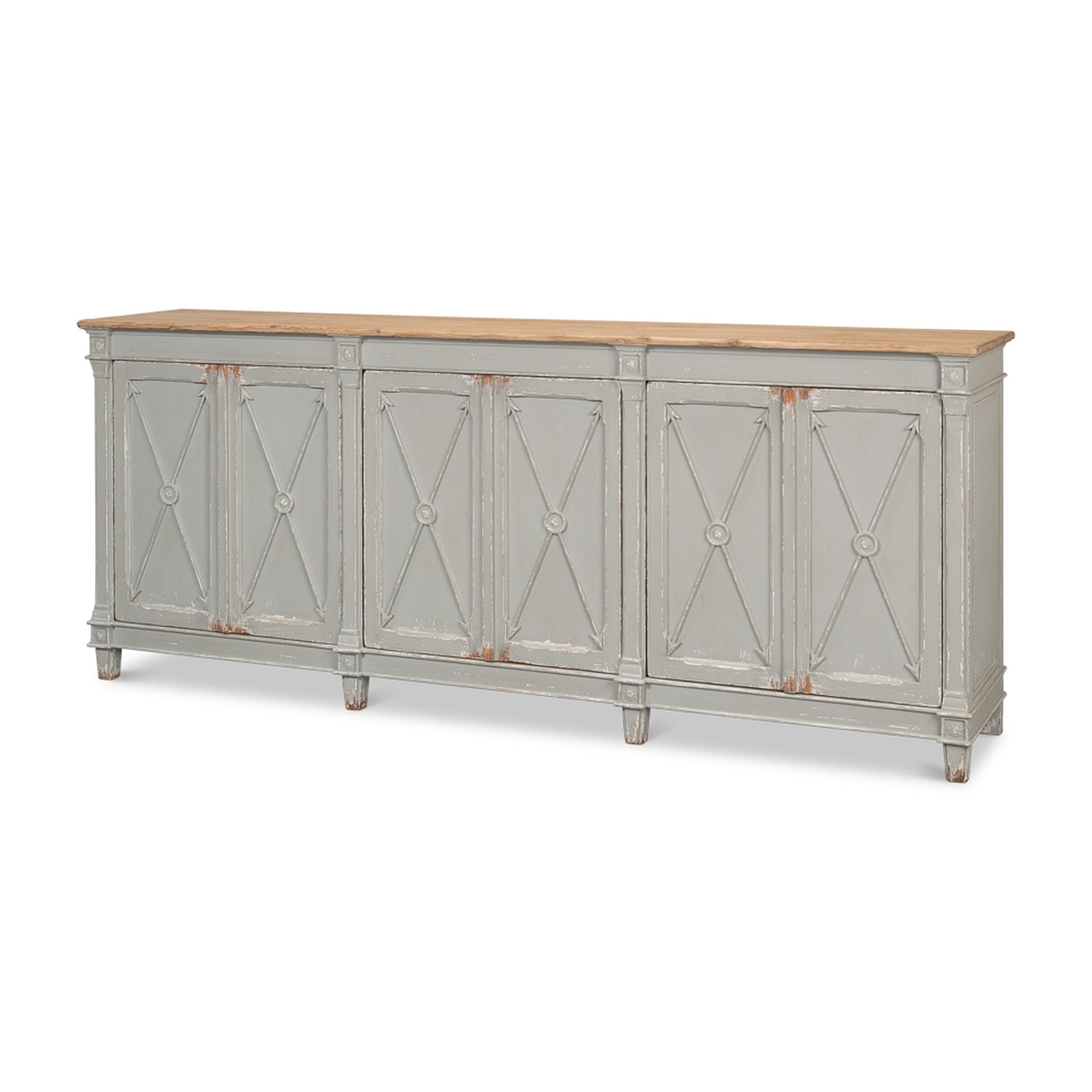 Marksman Sideboard,Antique Muted Grey by Sarreid Ltd