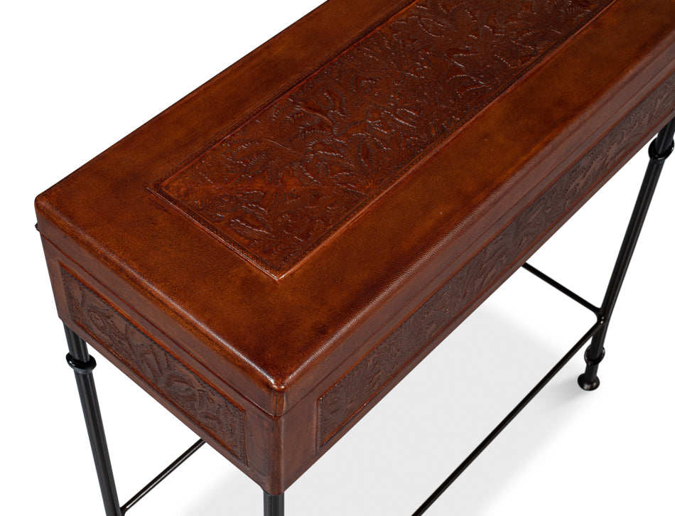 Botanical Leather Box On Stand by Sarreid Ltd - view 10