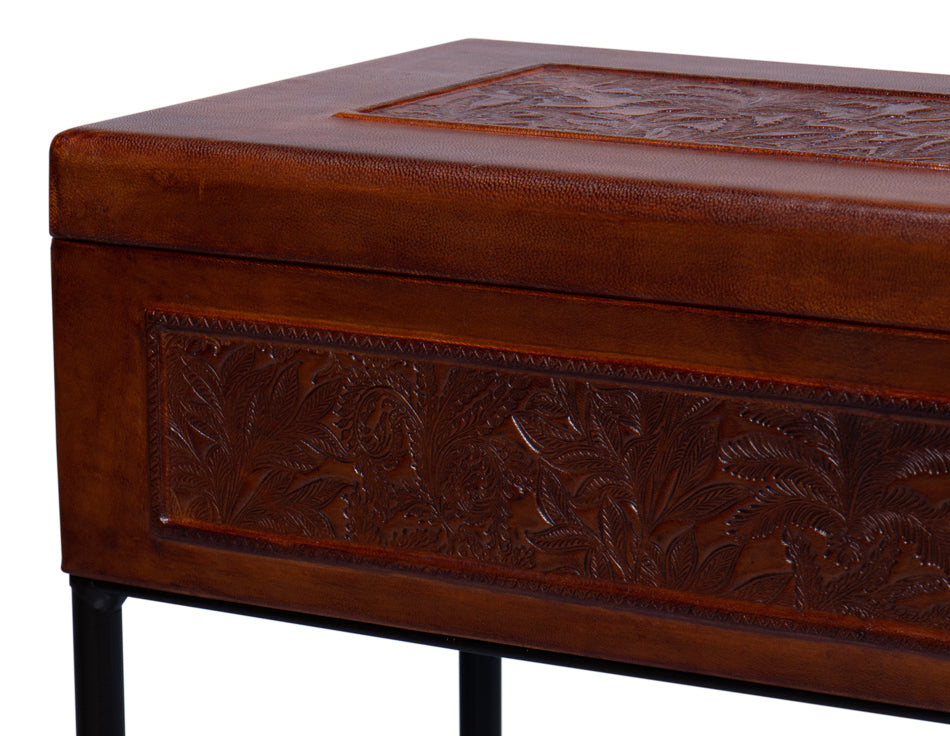 Botanical Leather Box On Stand by Sarreid Ltd - view 11