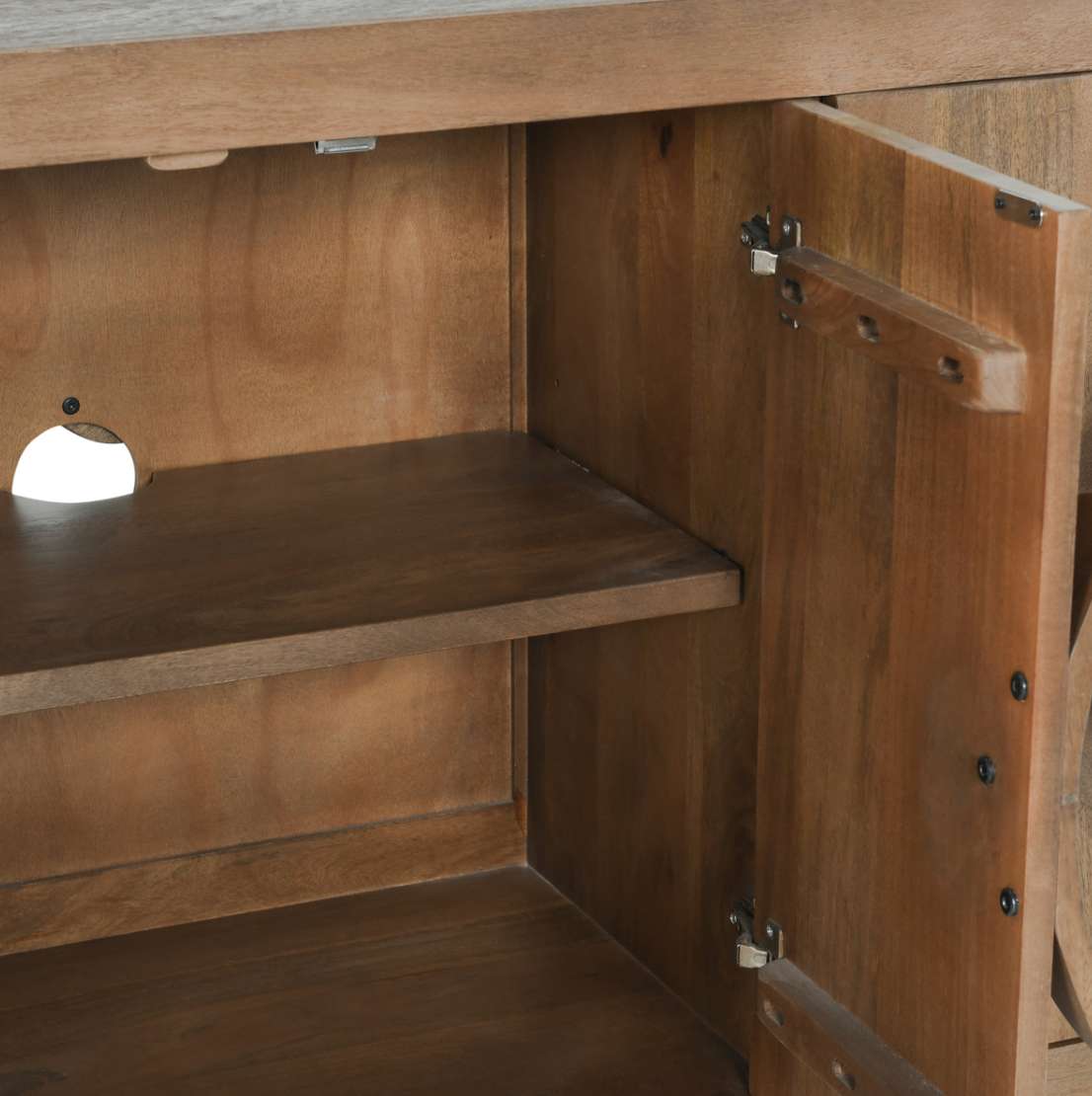 Valley Mango Wood 6-Door Buffet 86"