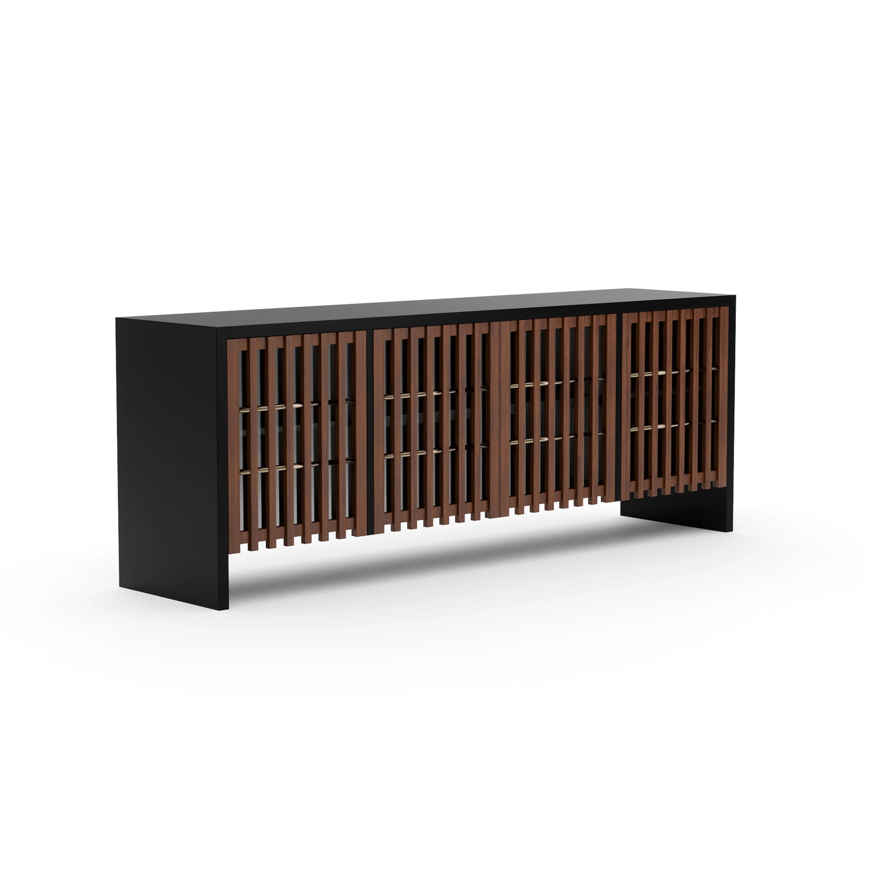 Pinstripe Dark Sideboard Champagne Gold 84" by Caracole - view 2