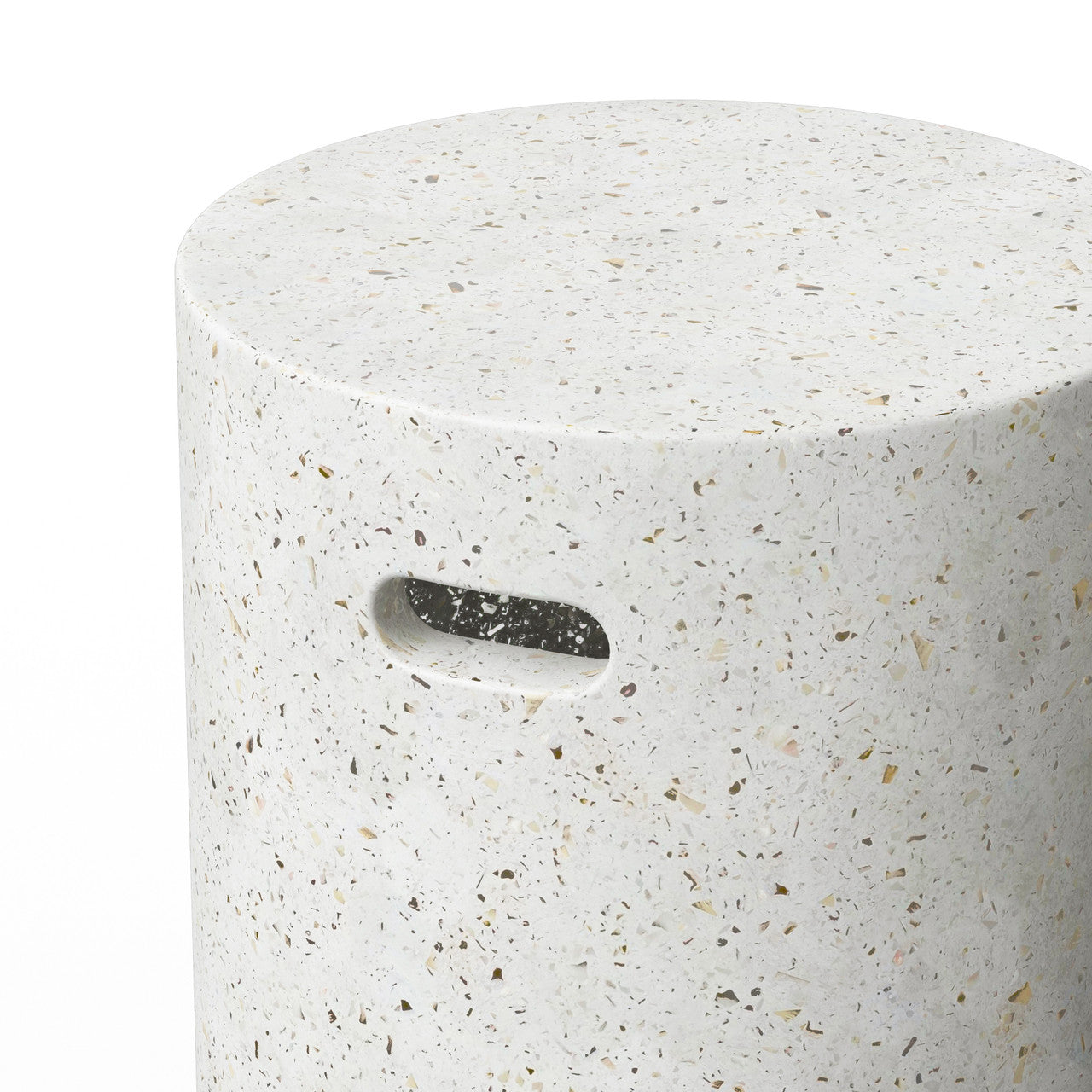 Mixx - Cylinder Stool - Ivory Terrazzo