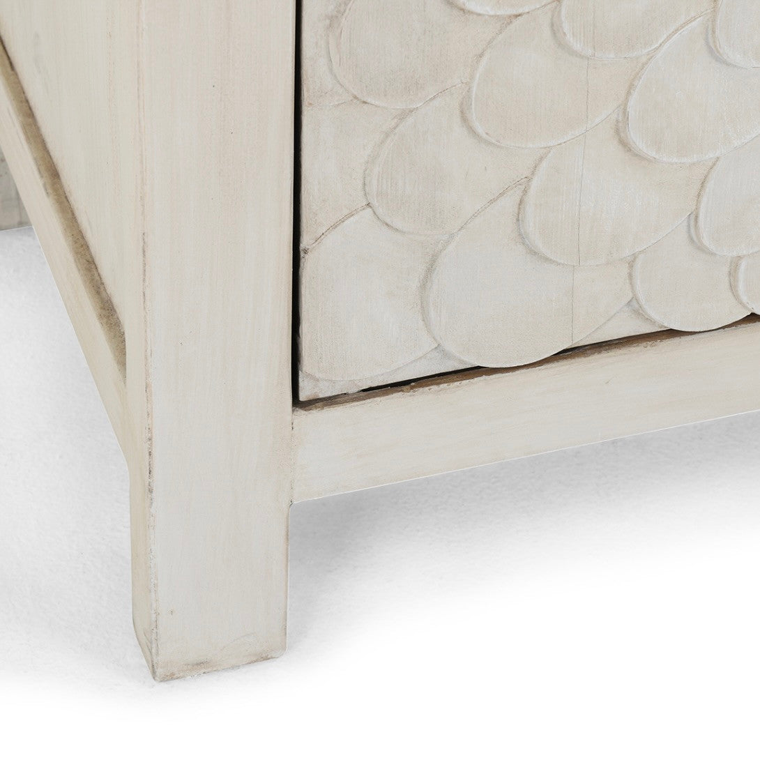Astrid 4-Door Reclaimed Wood Sideboard in Vintage Cream 86"