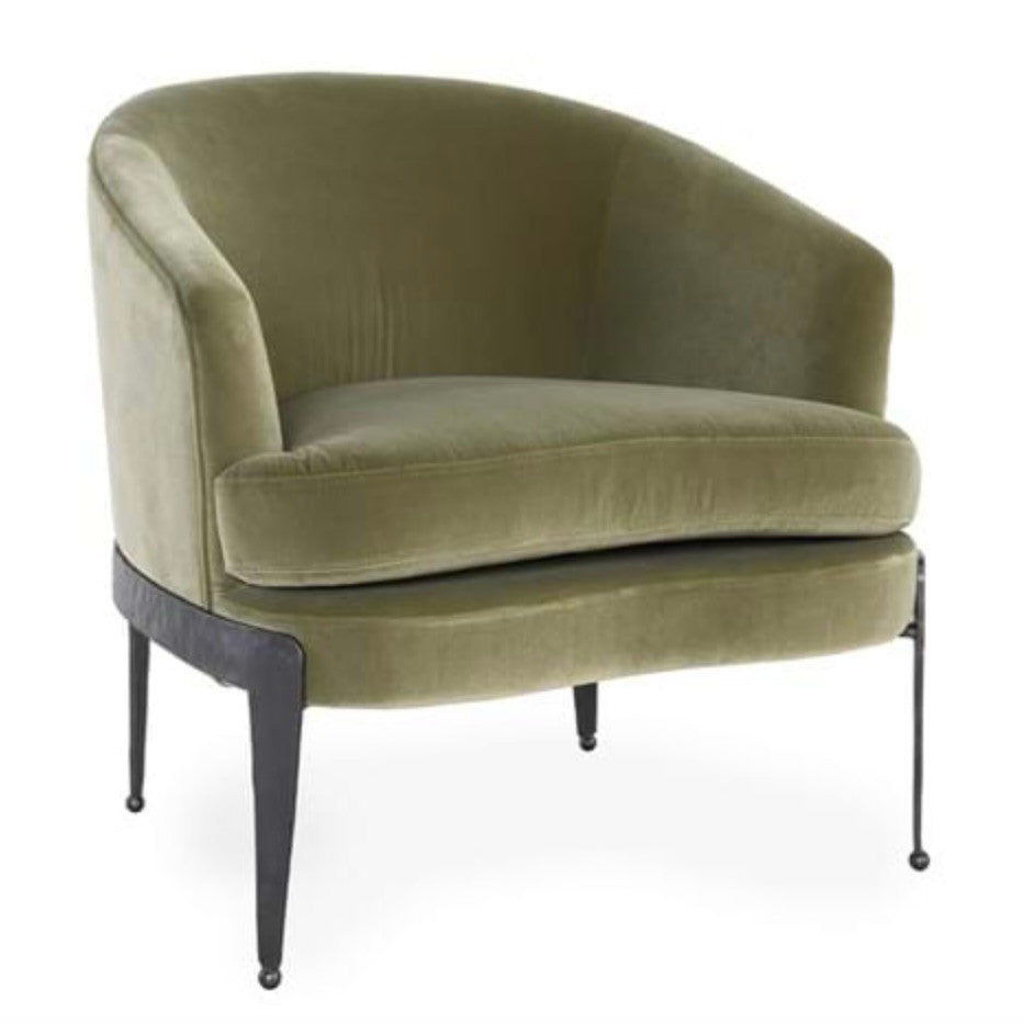 Aurelia Olive Green Velvet Accent Chair 