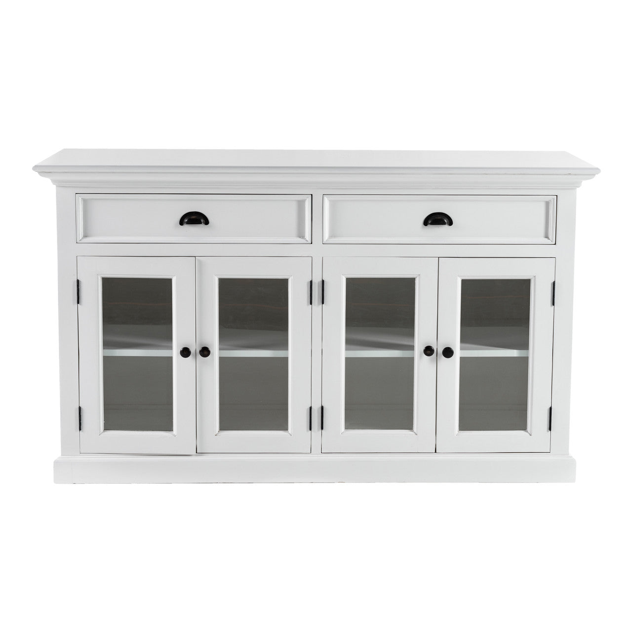 French Coastal Classic Buffet with Glass Doors  57"