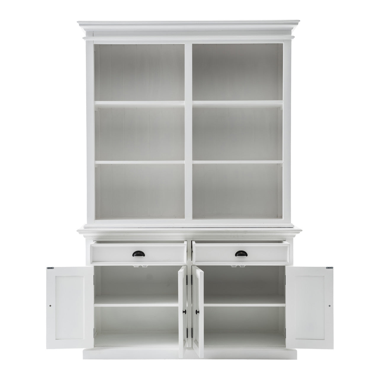 French Coastal Buffet Hutch Unit with 6 Shelves 57"
