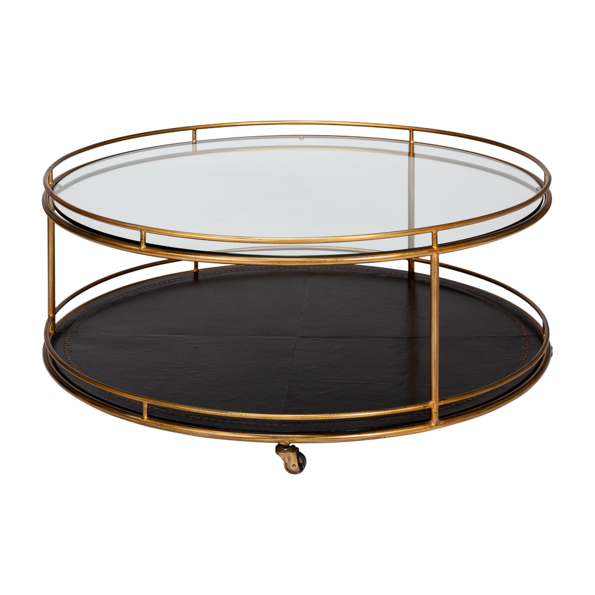 Trolley Round Cocktail Table by Sarreid Ltd