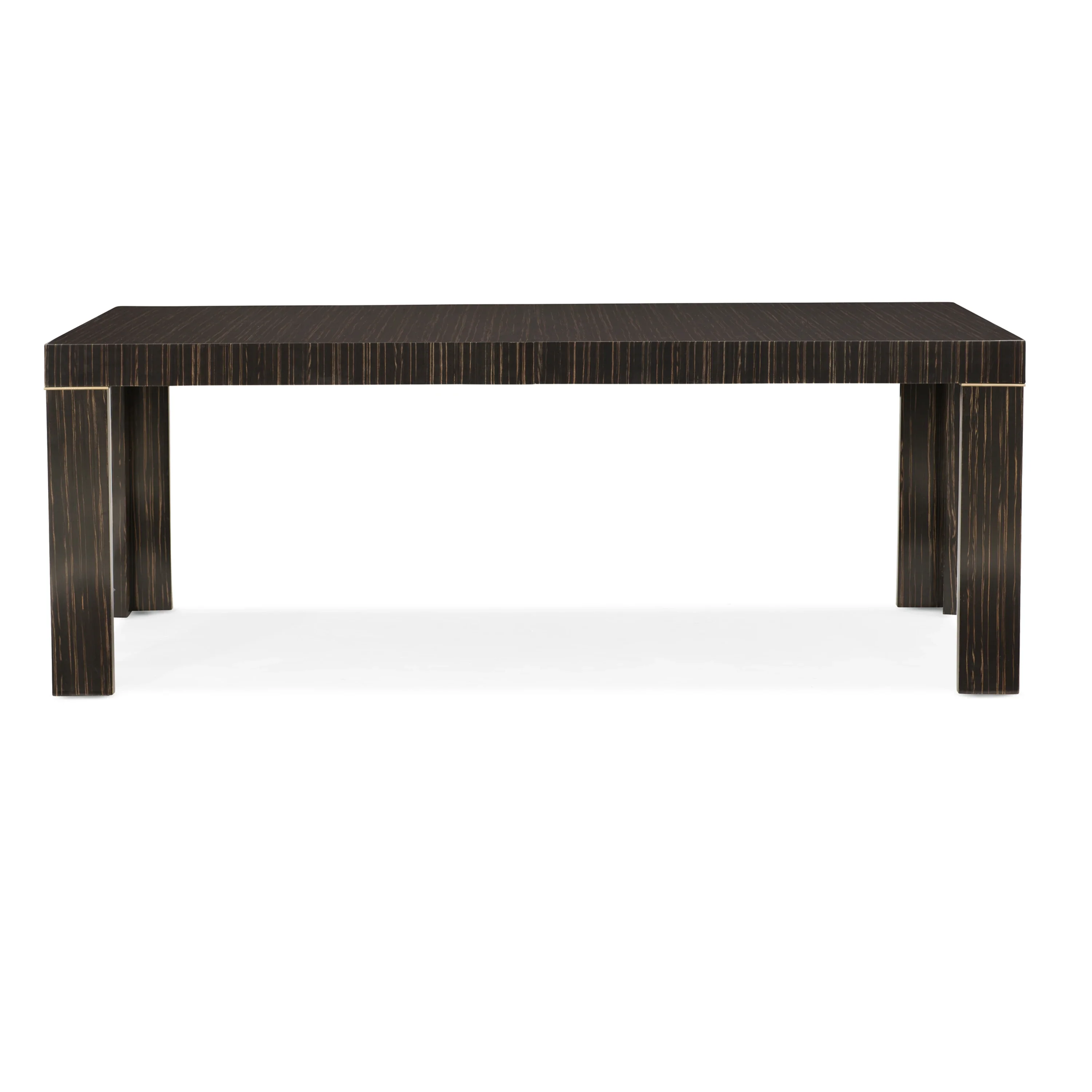 Edge Dining Table Lucent Bronze Metallic Paint 80" by Caracole