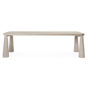 Austin Oak Wood Dining Table 102" in Milk White
