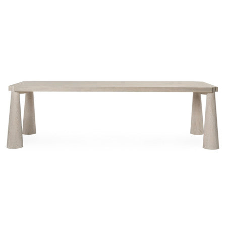 Austin Oak Wood Dining Table 102" in Milk White