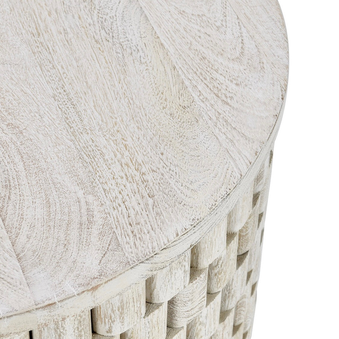 Norwood Solid Wood Round Side Table 25" - Cream