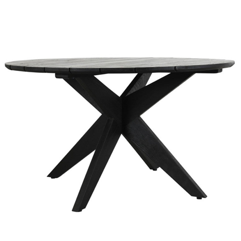 Alameda Outdoor Round Dining Table in Black 53"