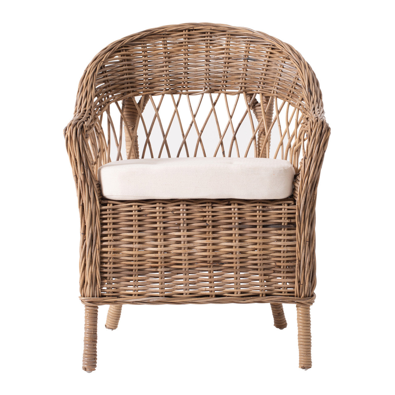 Coastal Wicker Monarch Chair (Set of 2) 27"