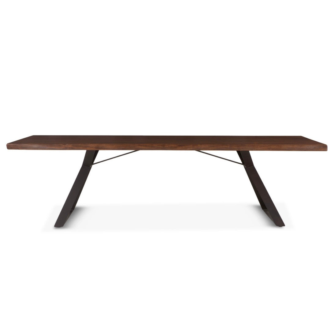 Brooklyn Loft Live Edge Solid Wood Iron Leg Dining Table 106"